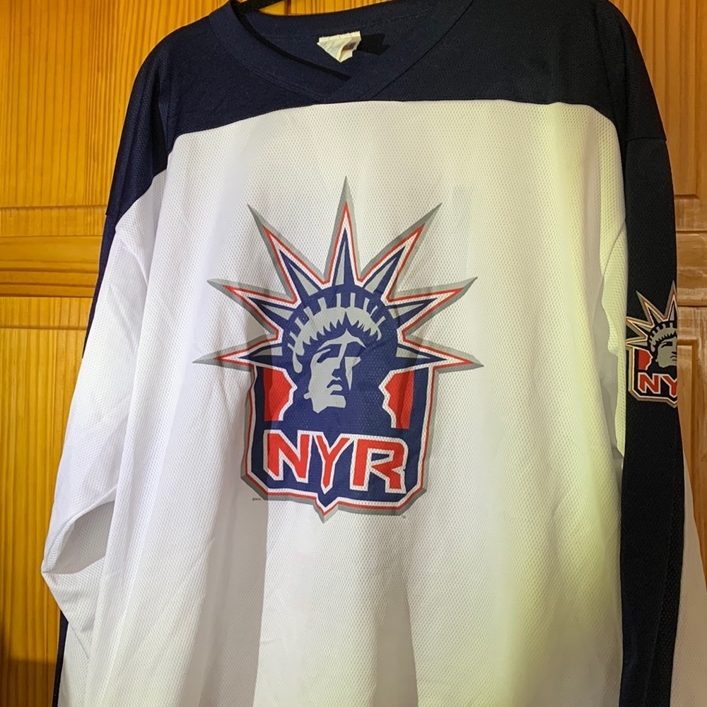 NYR Graphic Men's Hockey Jersey - White & Navy